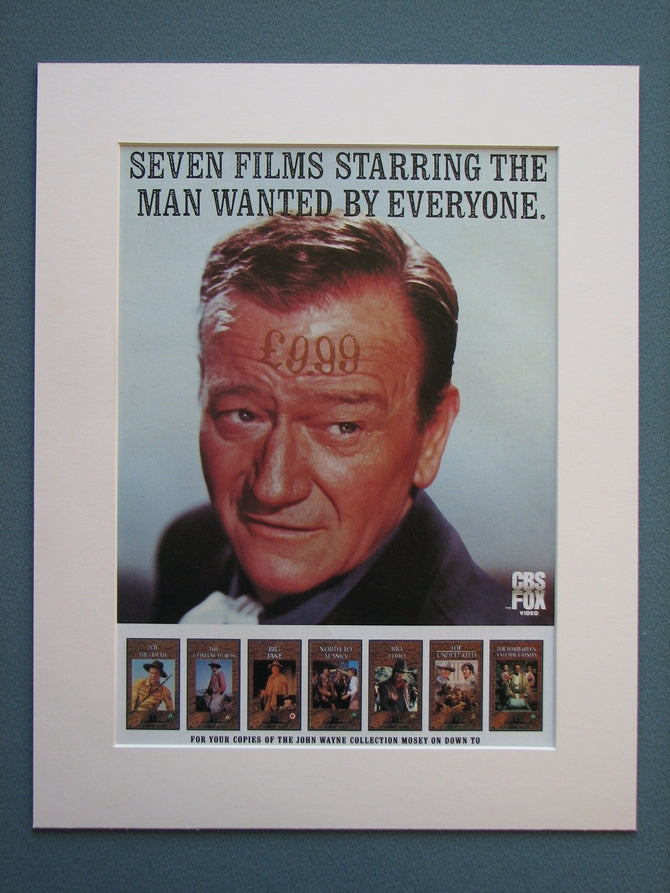 John Wayne Original Advert 1990 (ref AD756)