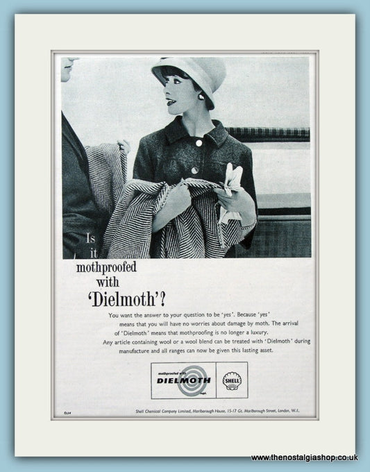 Dielmoth Shell Mothproofing Original Advert 1959 (ref AD4418)