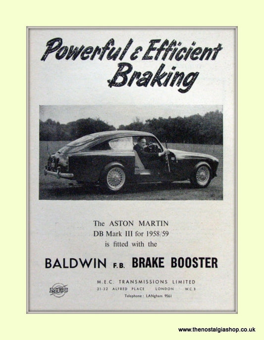 Aston Martin DB Mark III 1958 Original Advert (ref AD6709)