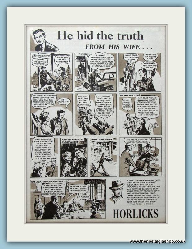 Horlicks. Lot of 4 Original Adverts 1950/51 (ref AD4362)