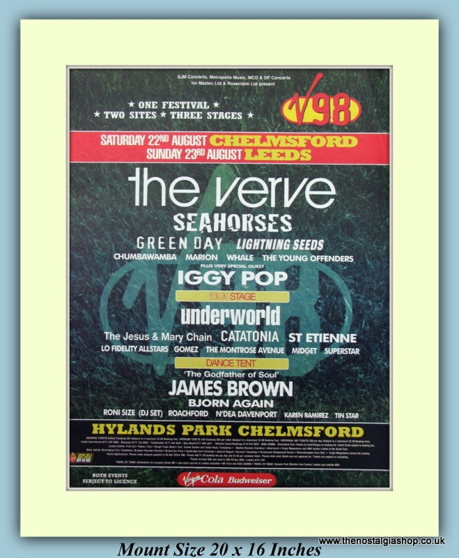 V98 Festival August 1998 Chelmsford Original Advert (ref AD9022)