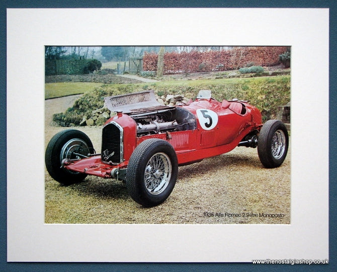 Alfa Romeo 2.9 Litre Monoposto 1935. Colour Photo Print 1970 (ref AD1325)