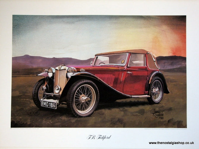 MG TB, Tickford. Classic Large Car Print.
