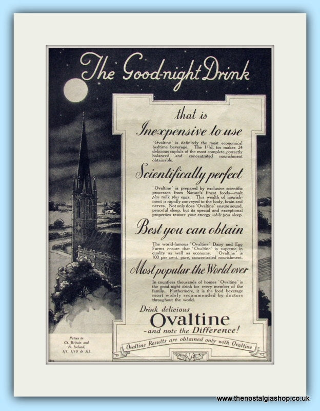 Ovaltine, The GoodNight Drink. Original Advert 1938 (ref AD4889)