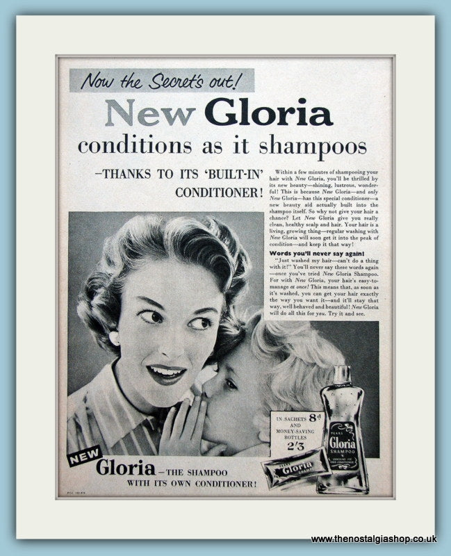 Gloria Shampoo Original Advert 1957 (ref AD3639)