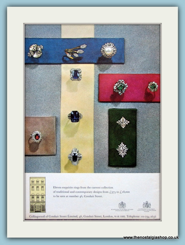 Collingwood Of Conduit Street London Jewellers Original Advert 1972 (ref AD6266)