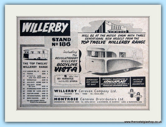Willerby Top 12 Caravans Original Advert 1955 (ref AD5077)