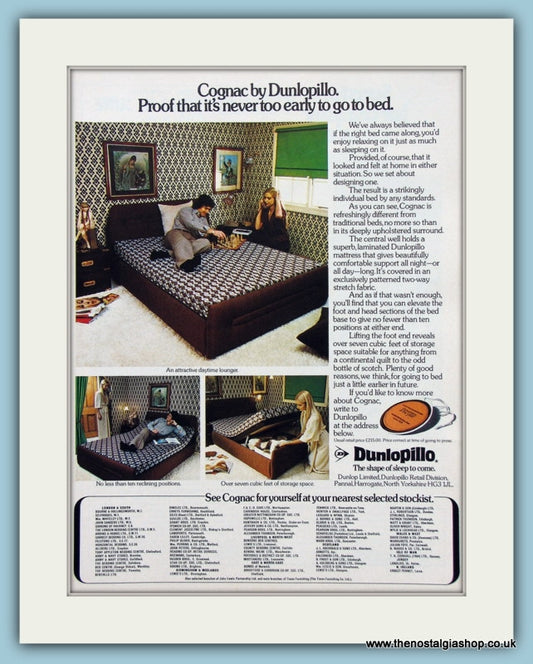 Dunlopillo Beds Original Advert 1975 (ref AD2385)
