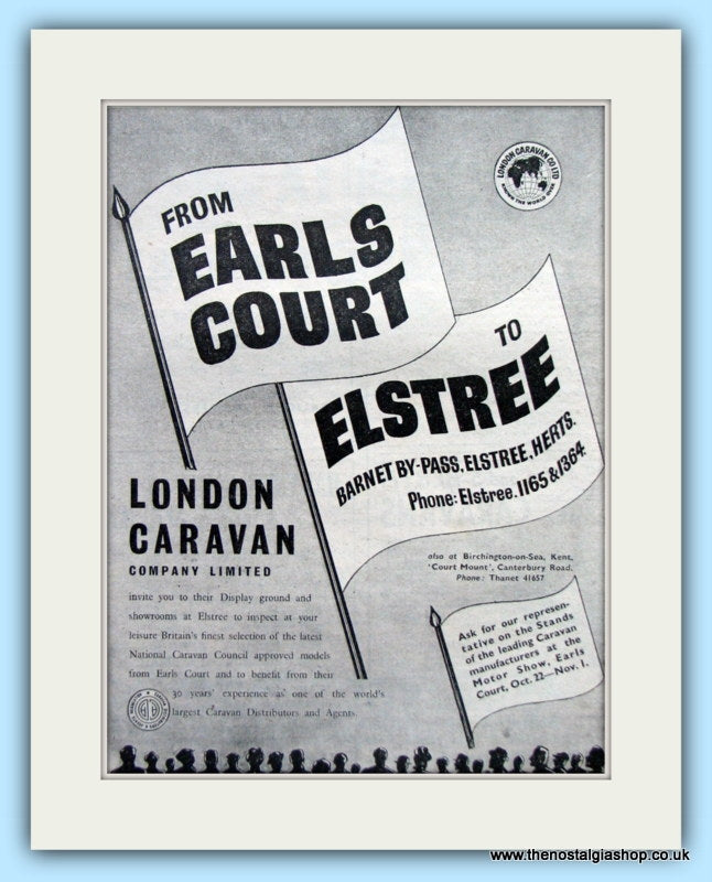London Caravan At Earls Court Original Advert 1952 (ref AD6366)