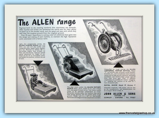Allen Scythes and Sickles. Original Advert 1960 (ref AD4638)