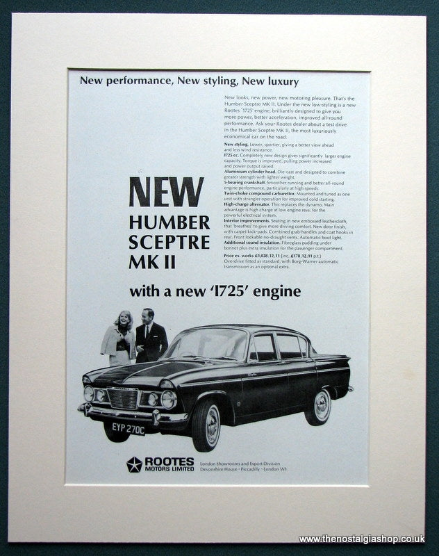 Humber Sceptre MKII 1965 Original Advert (ref AD1107)