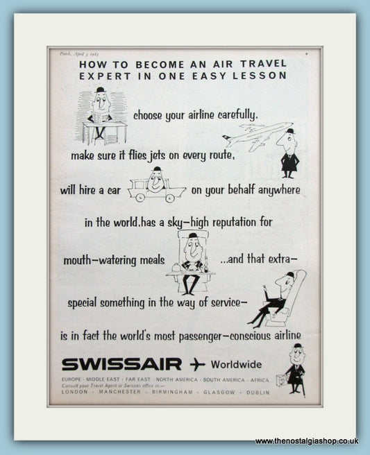 Swissair Original Advert 1963 (ref AD2158)