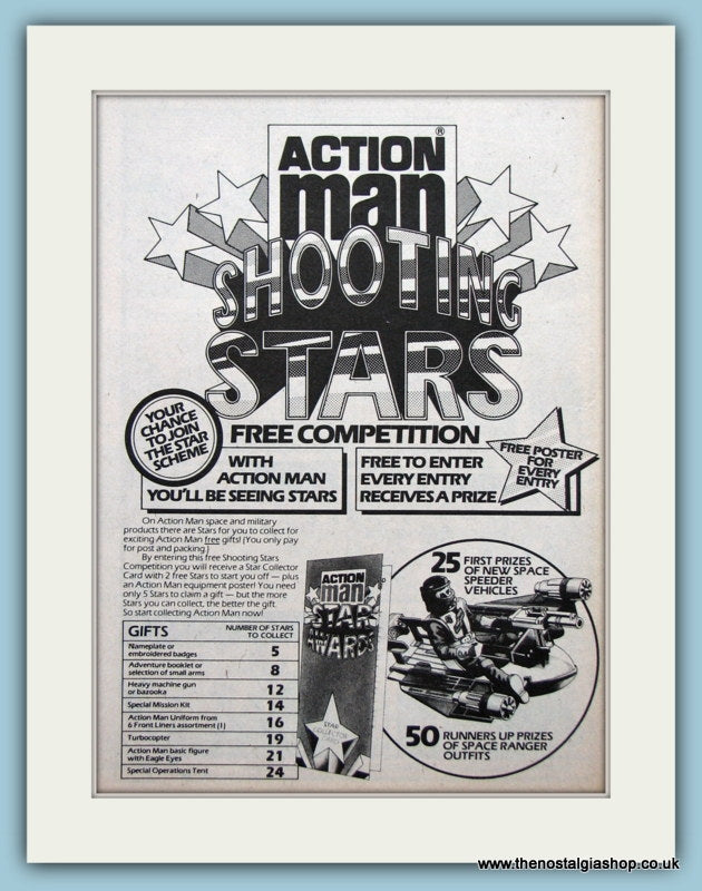 Action Man Shooting Stars. Original Advert 1981 (ref AD2624)