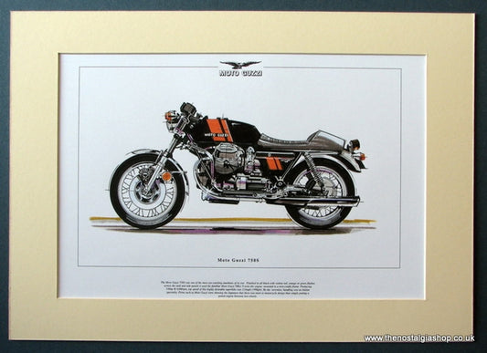 Moto Guzzi 750S Mounted Motorcycle Print (ref PR3028)