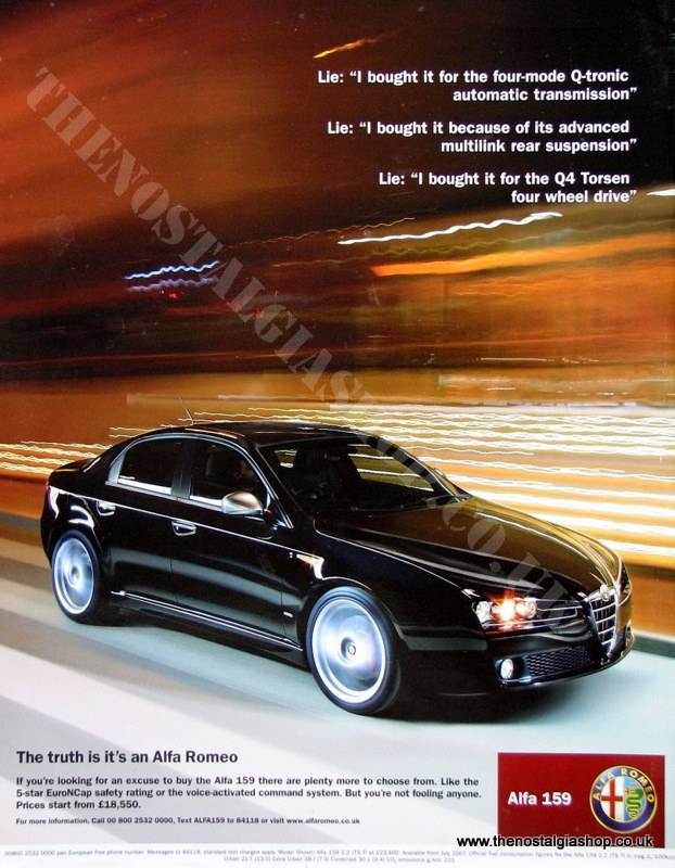 Alfa 159 from Alfa Romeo. Original advert 2007 (ref AD1428)