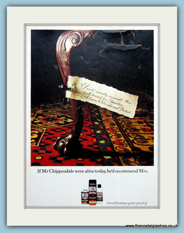 Min Furniture Spray Original Advert 1970 (ref AD3697)