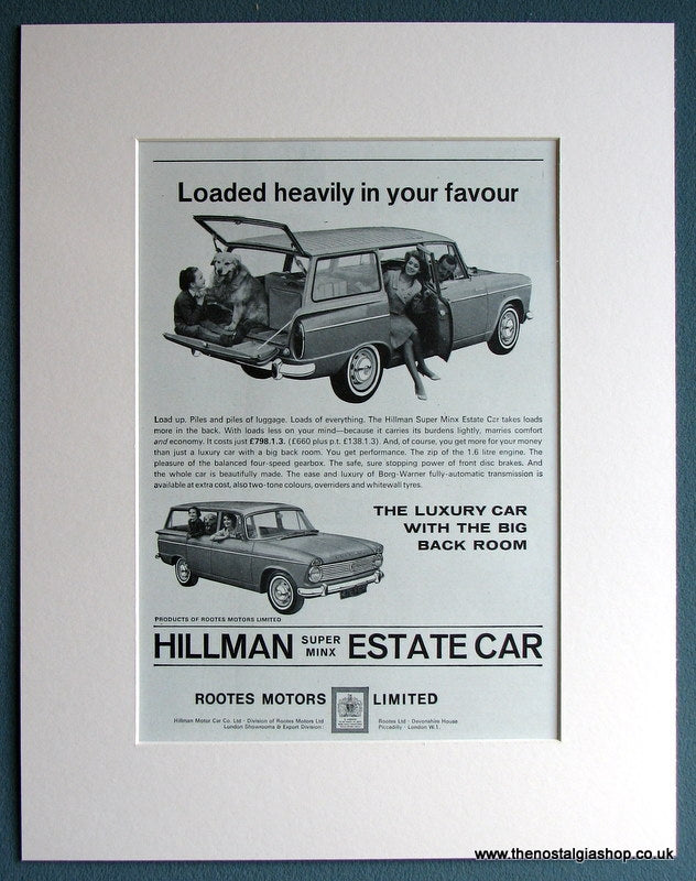 Hillman Super Minx Estate 1964 Original Advert (ref AD1713)