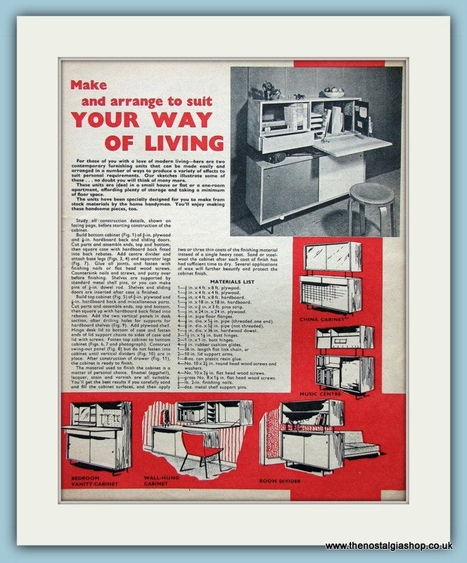 Illustrated Furniture Units Original Advert 1960 (ref AD3892)