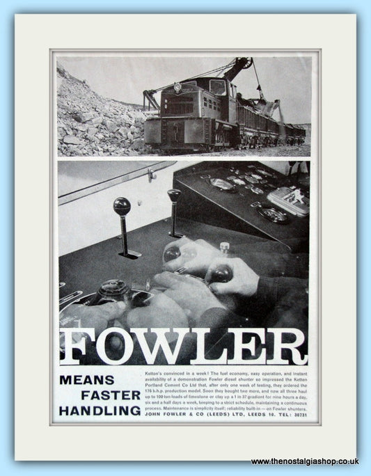 Fowler Diesel Shunter. Original Advert 1961 (ref AD6210)
