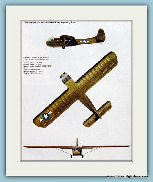 American Waco CG-4A Transport Glider. Print (ref PR556)
