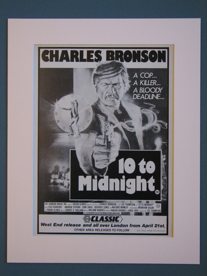 10 To Midnight. Charles Bronson Original advert 1983 (ref AD398)