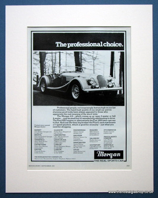 Morgan 4/4 Sports Car 1983 Original Advert (ref AD1434)