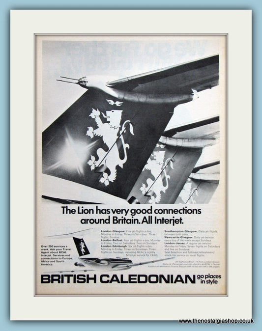 British Caledonian Airline Original Advert 1972 (ref AD2177)