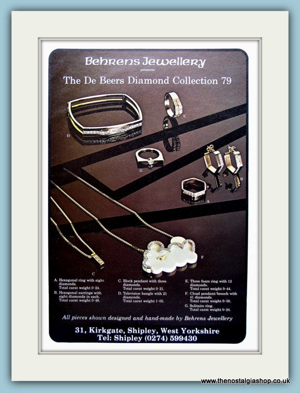 Behrens Jewellery Diamond Collection Original Advert 1978 (ref AD6253)