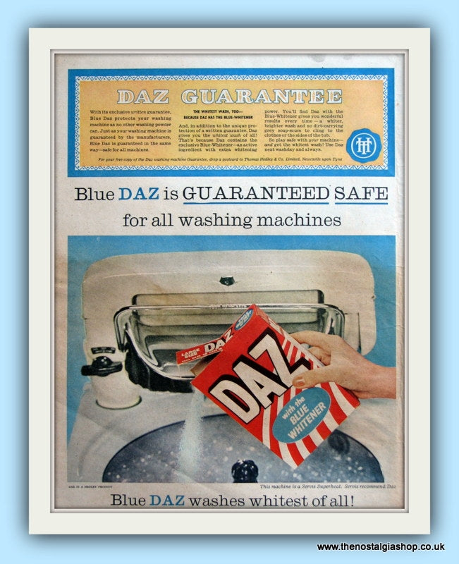 Daz Washing Powder. Original Advert 1958 (ref AD8016)