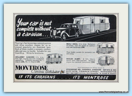 Montrose Caravan Original Advert 1952 (ref AD5041)
