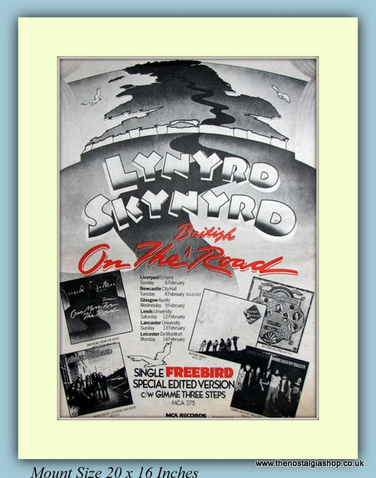 Lynyrd Skynyrd On The Road Tour Original Advert 1977 (ref AD9101)