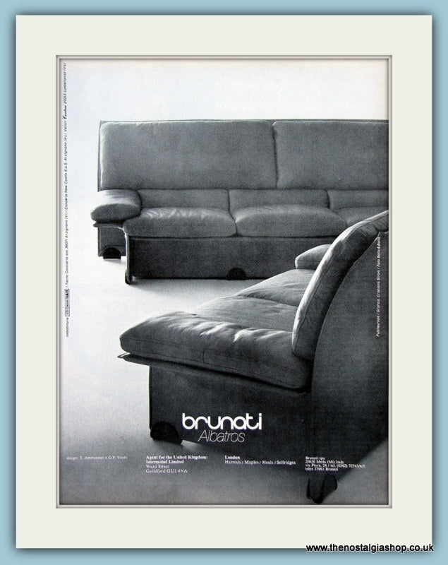 Brunati Albatros Sofa. Original Advert 1978 (ref AD2462)