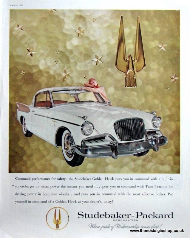 Studebaker Golden Hawk 1957 Original Advert (ref AD4069)