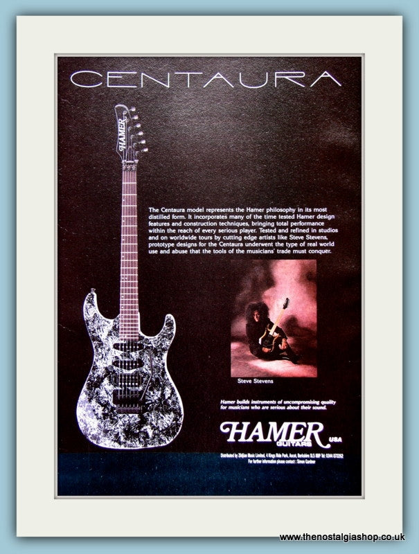 Hamer Guitars featuring Steve Stevens. Original Advert 1991 (ref AD2681)