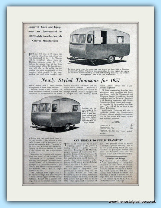 Thomsons Glenalmond & Glendale Original Test Report 1956 (ref AD6373)