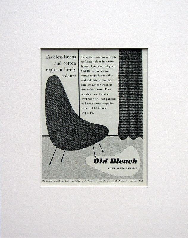 Old Bleach Fabrics 1953 Original Advert (ref AD1537)