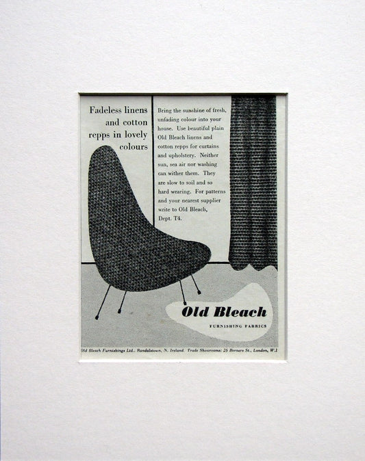 Old Bleach Fabrics 1953 Original Advert (ref AD1537)