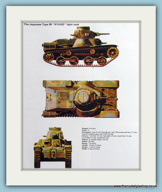 Japanese Type 95 "KYUGO" Light Tank Print (ref PR462)