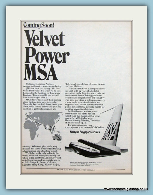 Malaysia-Singapore Airlines Original Advert 1971 (ref AD2137)