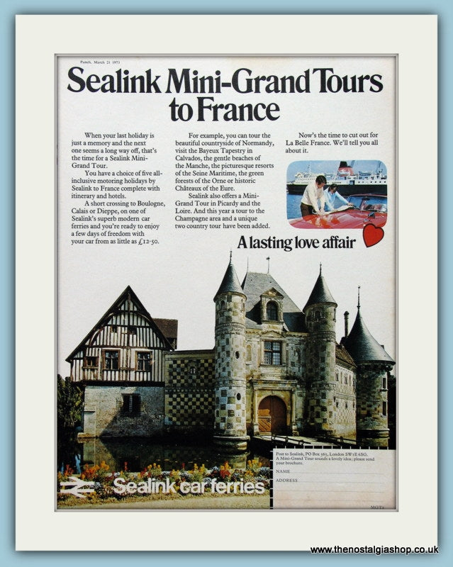 Sealink Car Ferries Original Advert 1973 (ref AD2307)