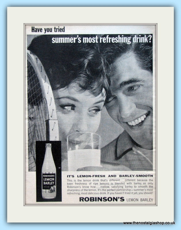 Robinson's Lemon Barley Drink Original Advert 1961 (ref AD4935)