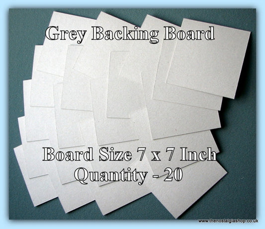 Backing Board. Grey, Size 7 x 7 Inch. Quantity 20 Sheets.