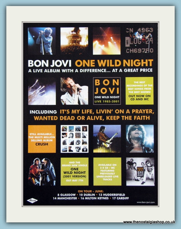 Bon Jovi One Wild Night 2001 Original Advert (ref AD3276)