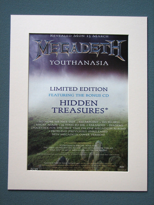 Megadeth Youthanasia Original Advert 1995 (ref AD875)