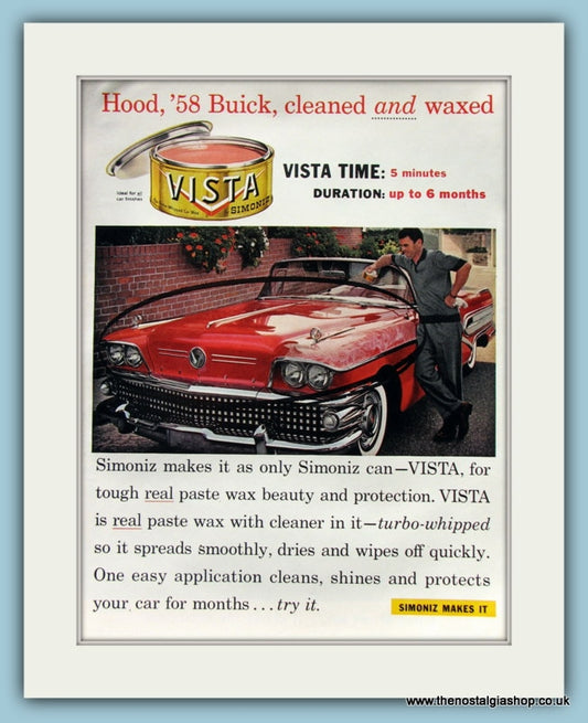 Simoniz Vista Original Advert 1954 (ref AD8320)