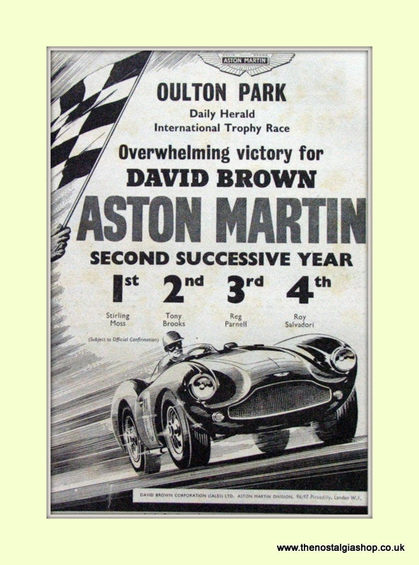 Aston Martin Oulton Park Original Advert 1956 (ref AD6760)