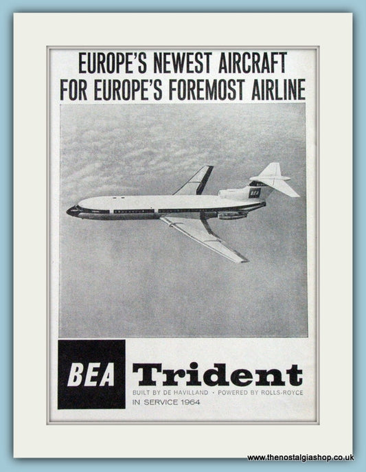 Trident BEA De Havilland Original Advert 1963 (ref AD4279)