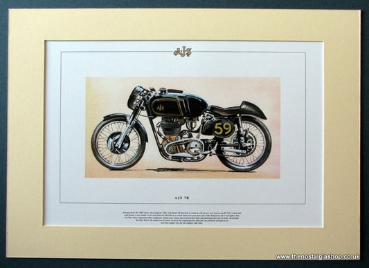 AJS 7R Mounted Motorcycle Print (ref PR3035)