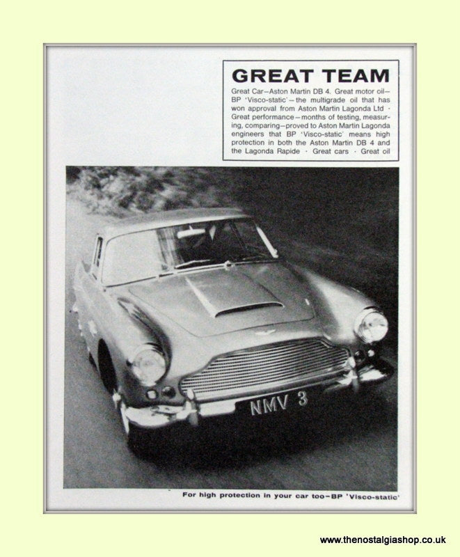 Aston Martin DB 4 Original Advert 1963 (ref AD6725)