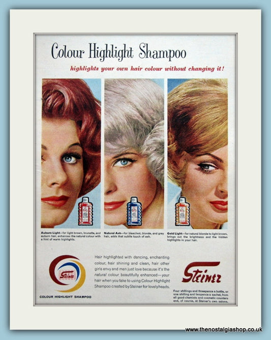 Steiner Colour Highlight Shampoo Original Advert 1963 (ref AD3638)